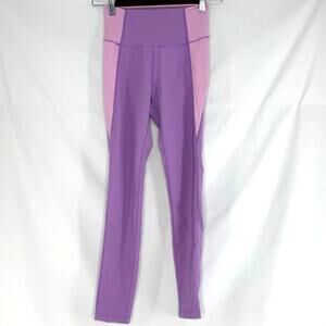 WILO The Label Rib Knit Capri Leggings XS Womens Purple Pink Stretch Activewear